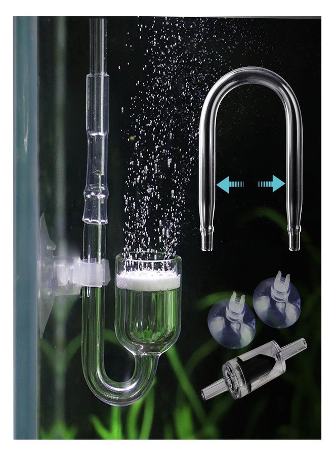 Clscea Aquarium Glass CO2 Diffuser Atomizer with U Tube Check Valve Suction Cup Premium Version - Image 1